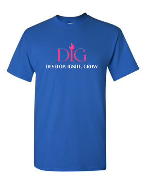 Royal Blue Shirt D.I.G Shirt with Pink Letters